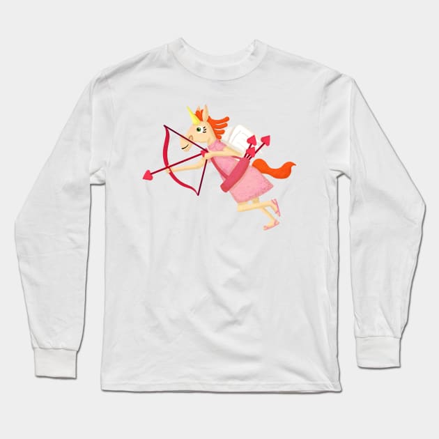 Cupid Unicorn Long Sleeve T-Shirt by Thatssounicorny